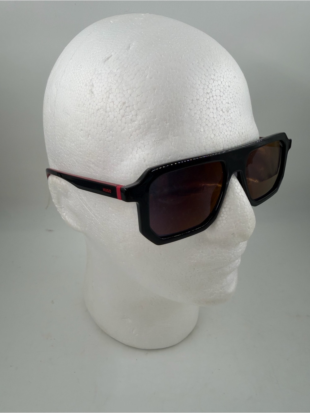 Hugo Boss Men’s HG 1312/S Black Red Rectangular Sunglasses 53 17 145
